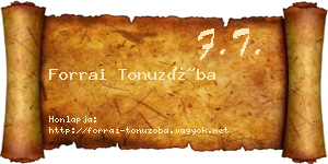 Forrai Tonuzóba névjegykártya